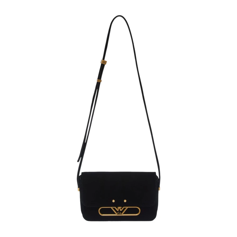 Emporio Armani Stijlvolle Leren Tas Black Dames