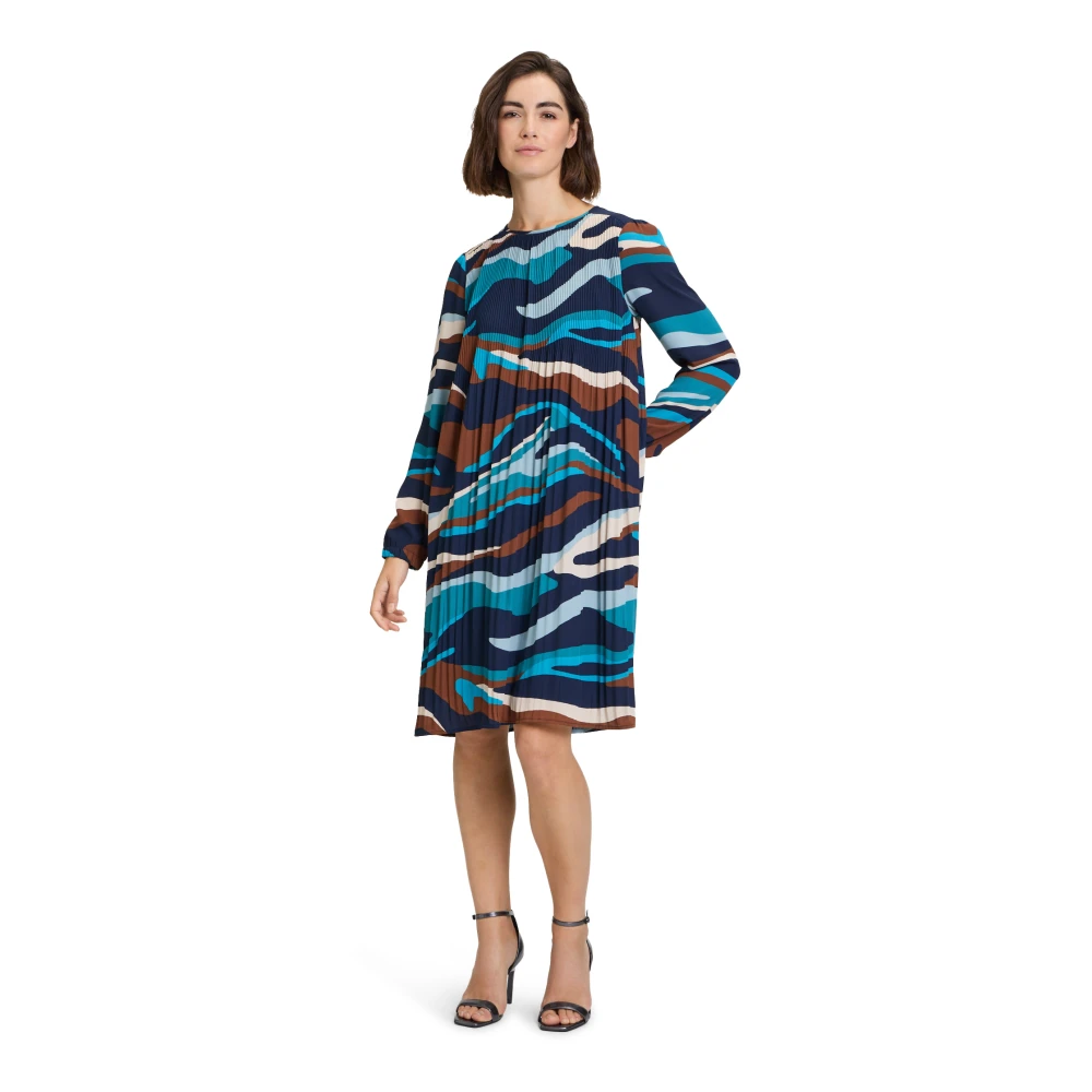 Betty Barclay Jurk met Lange Mouwen en Plooien Multicolor Dames