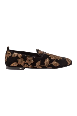 Vaticano Embroidered Leaves Loafers