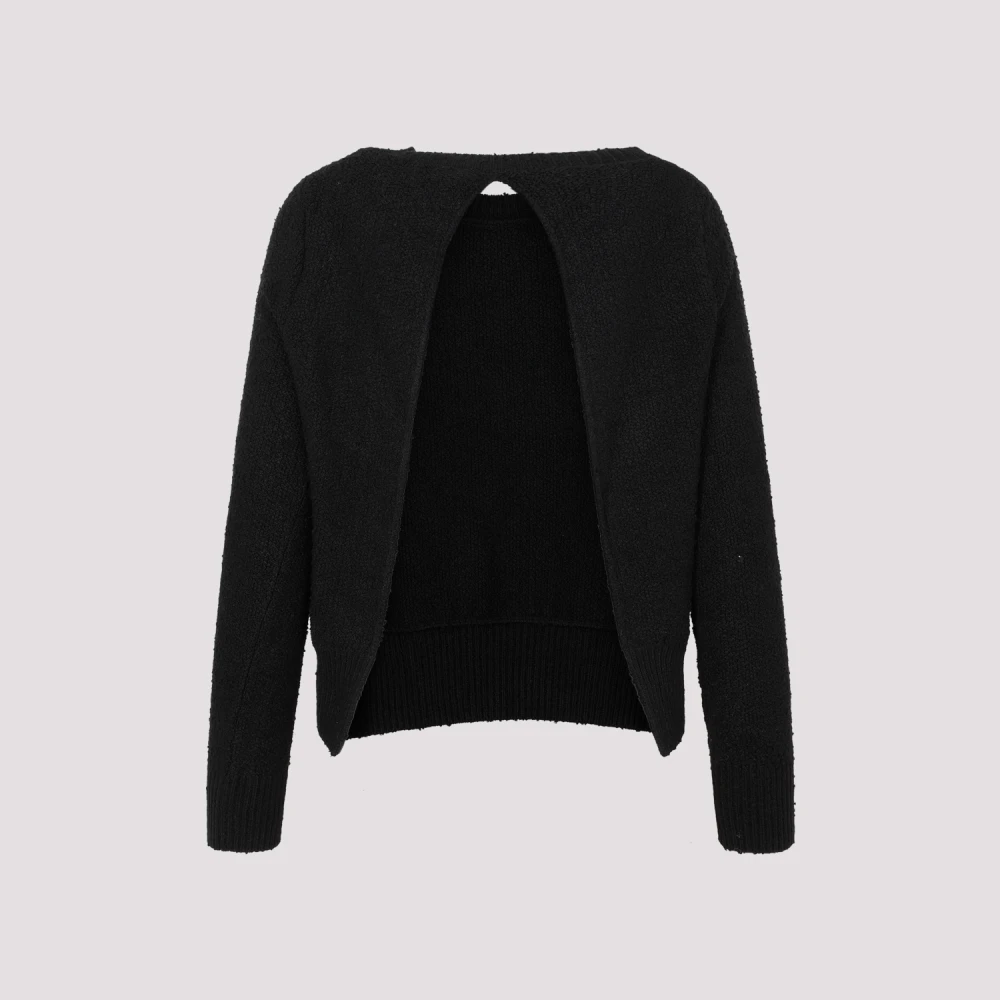 Bottega Veneta Zwarte Viscose Sweater met Open Rug Black Dames