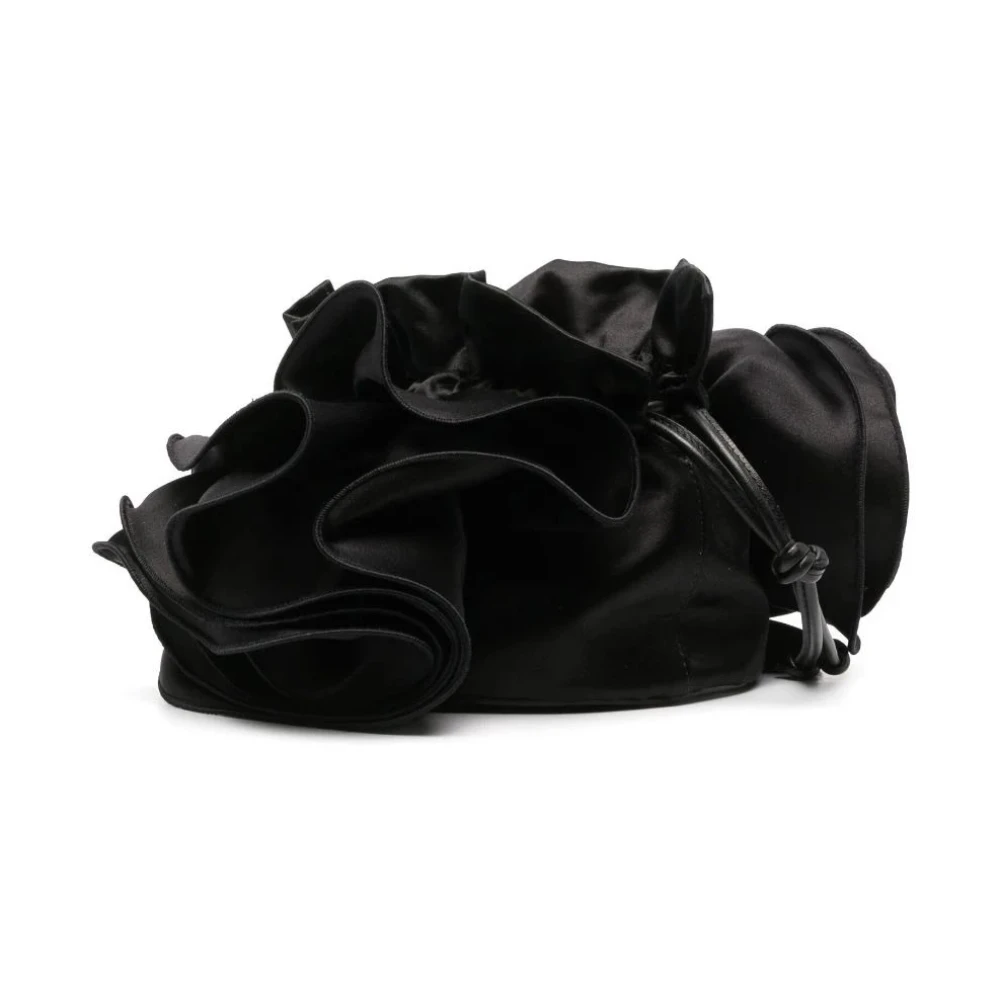 Magda Butrym Zwart Satijn Stijlvolle Ss23 Top Black Dames