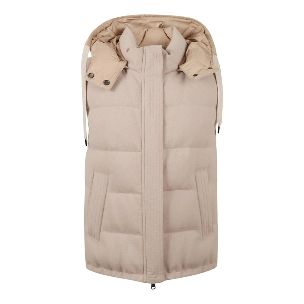 BRUNELLO CUCINELLI Gewatteerde mouwloze buitenkleding Pink Dames