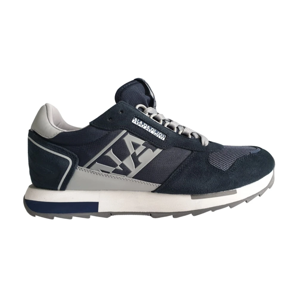 Napapijri Men's Blue Leather Suede Boots - Sneakers - 7 Uk - Shoes