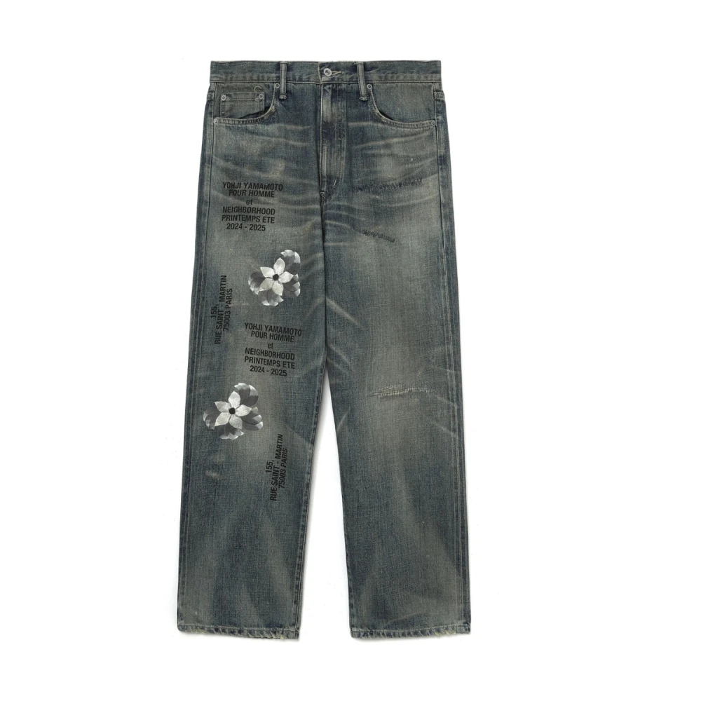 Yohji Yamamoto Blauw-Grijs Klassieke Vijf Zakken Jeans Blue Heren