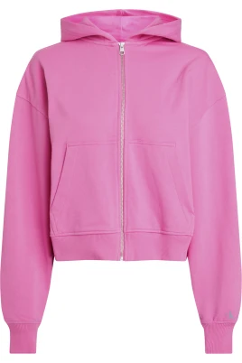 Stilren Fuchsia Tröja Med Dragkedja Huva