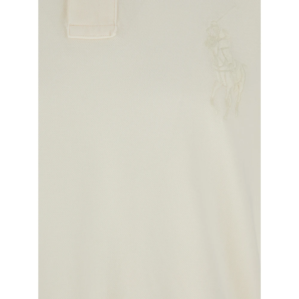 Polo Ralph Lauren Witte Polo Shirt met Grote Pony Beige Heren