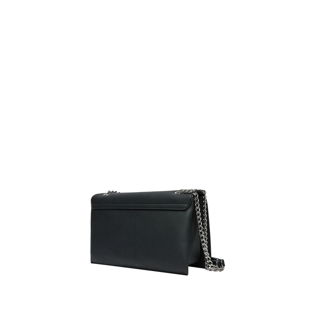 Moschino Zwarte Trendy Schoudertas met Gouden Details Black Dames