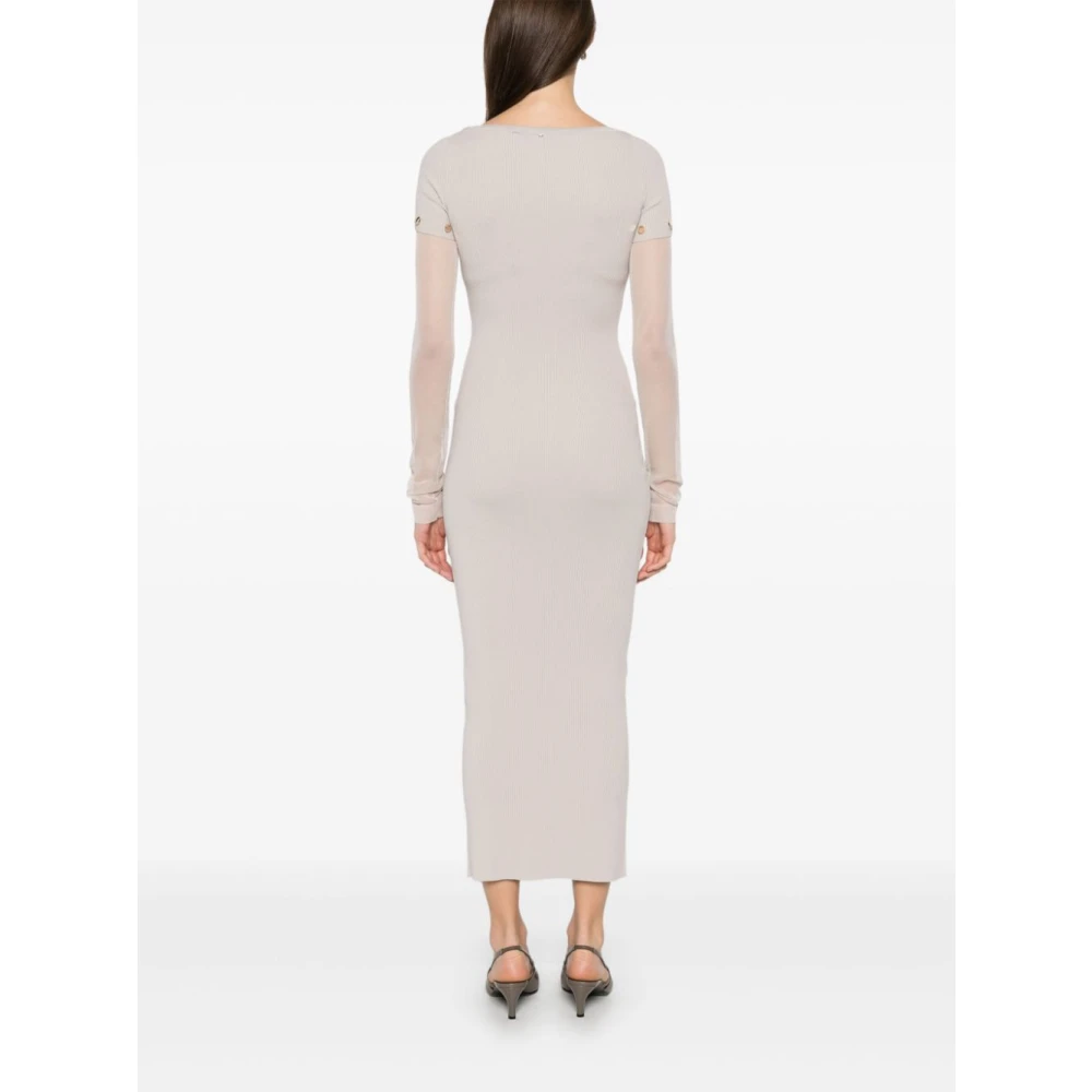 SPORTMAX Afneembare Mouwen Boothals Jurk Gray Dames