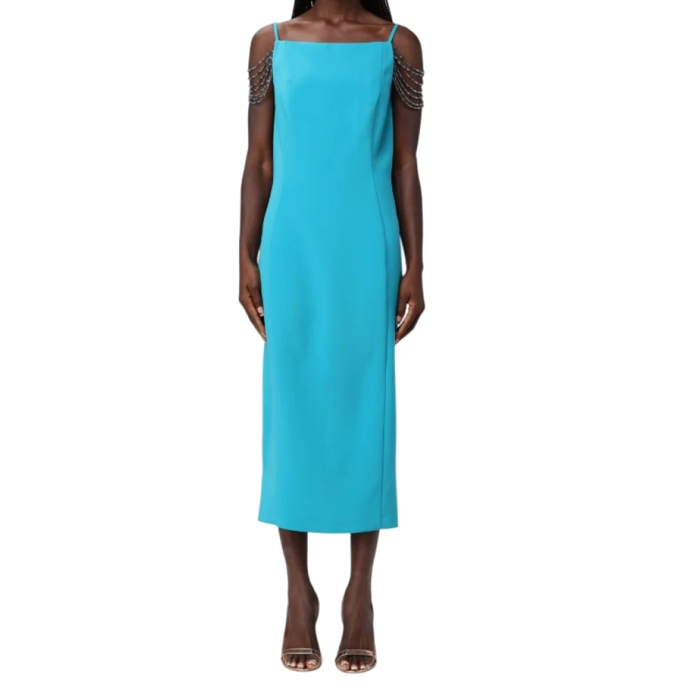 Pinko Women's Blue Party Dresses, M, Midi Sheath Dress