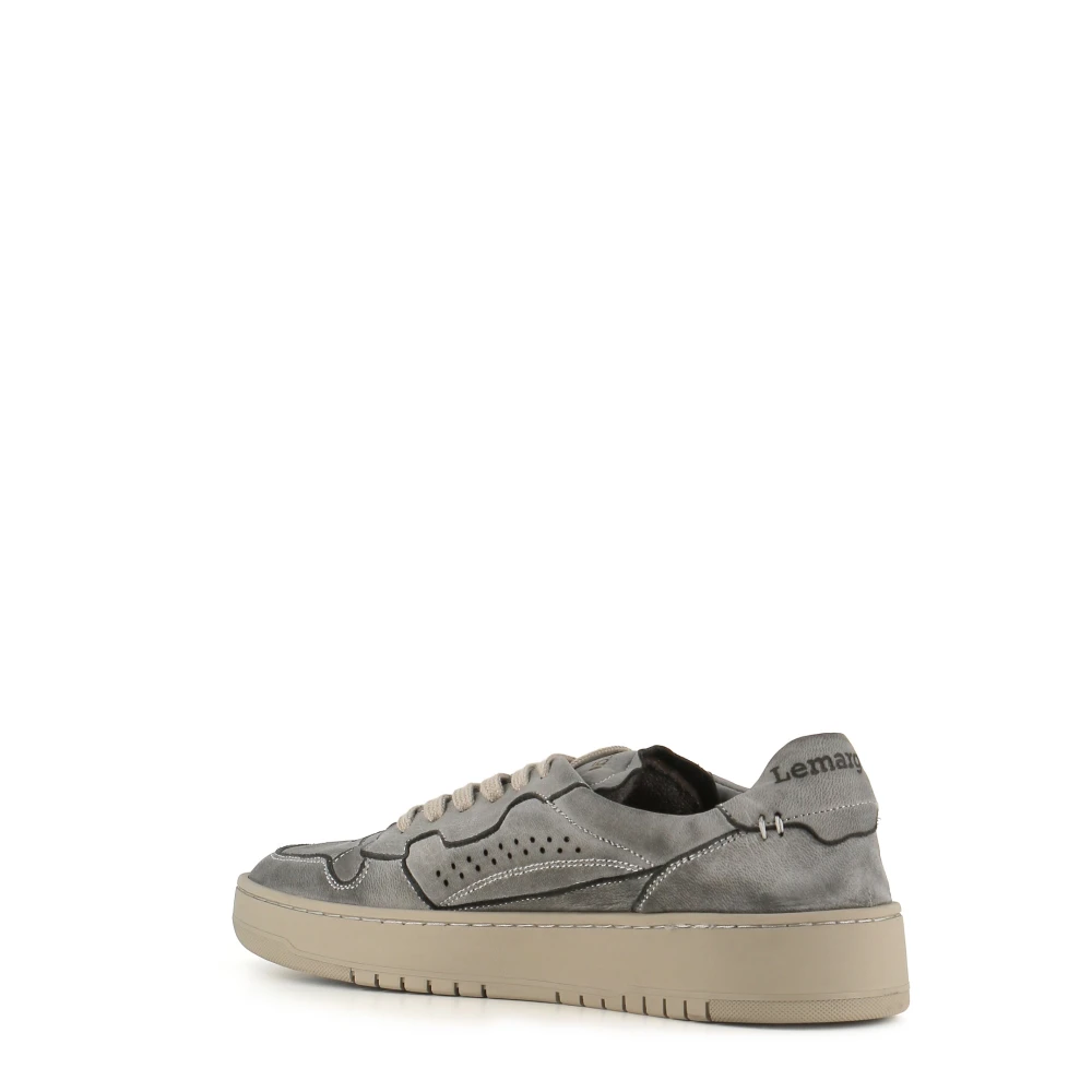 Lemargo Lichtgrijze Sneakers Zacht Leer Rubberen Zool Gray Dames