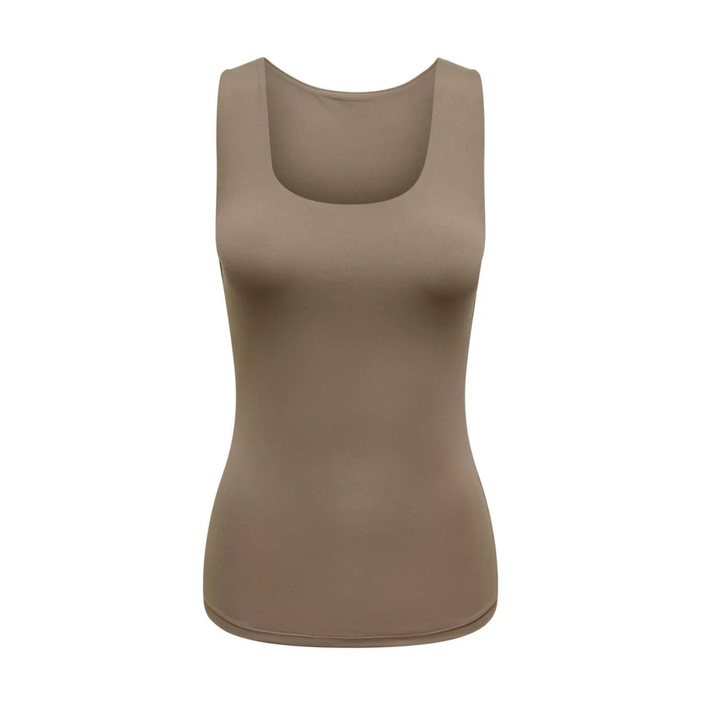 Only Korte Mouw Blouse 2-Ways Fit Top Brown Dames