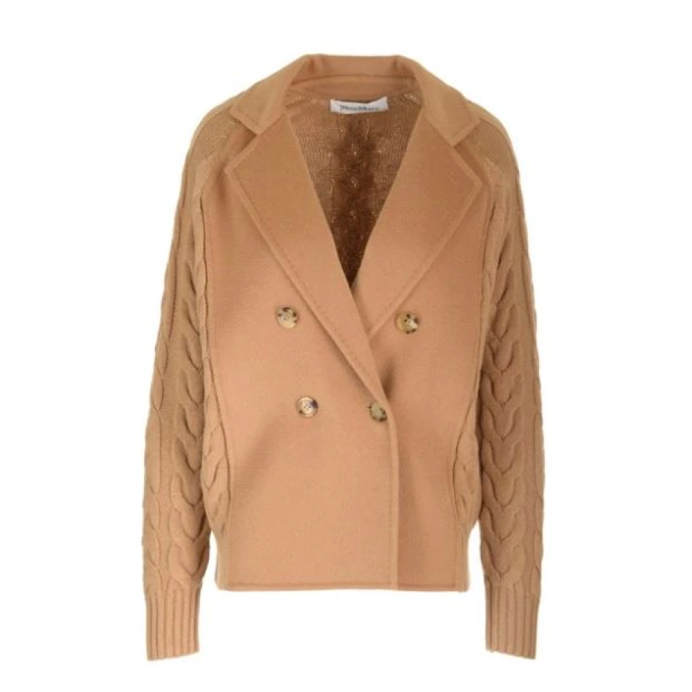 Max Mara Dubbelbreasted wollen en kasjmier jas Brown Dames