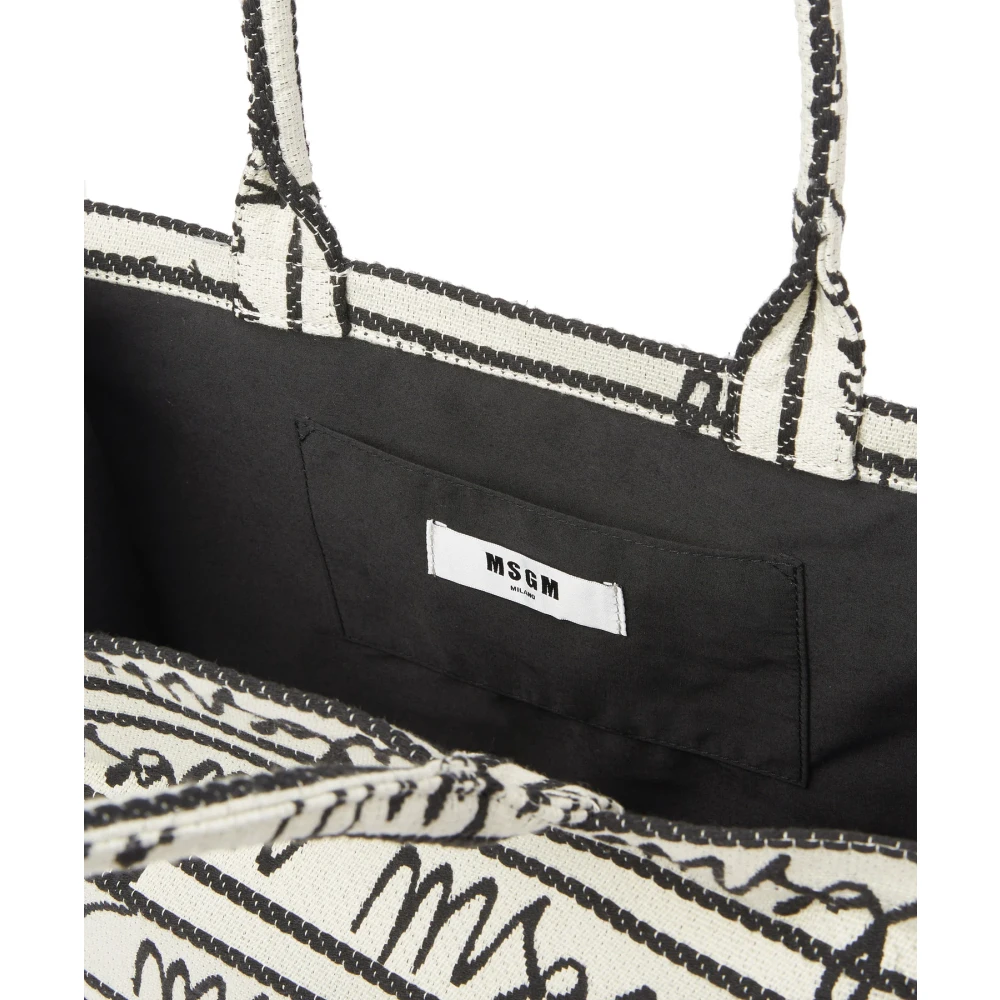 Msgm Jacquard Tote Tas Multicolor Dames