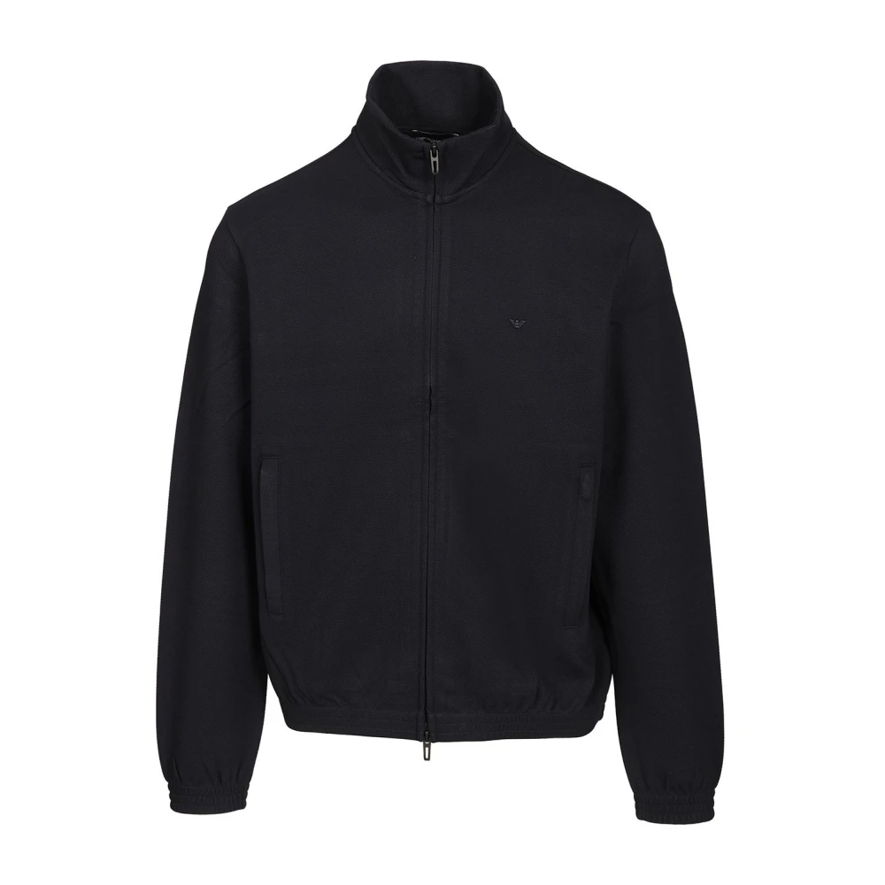 Emporio Armani Zip-Through Sweatshirt - Male - Zip-Throughs - Blue - L - Sweatshirts & Hoodies