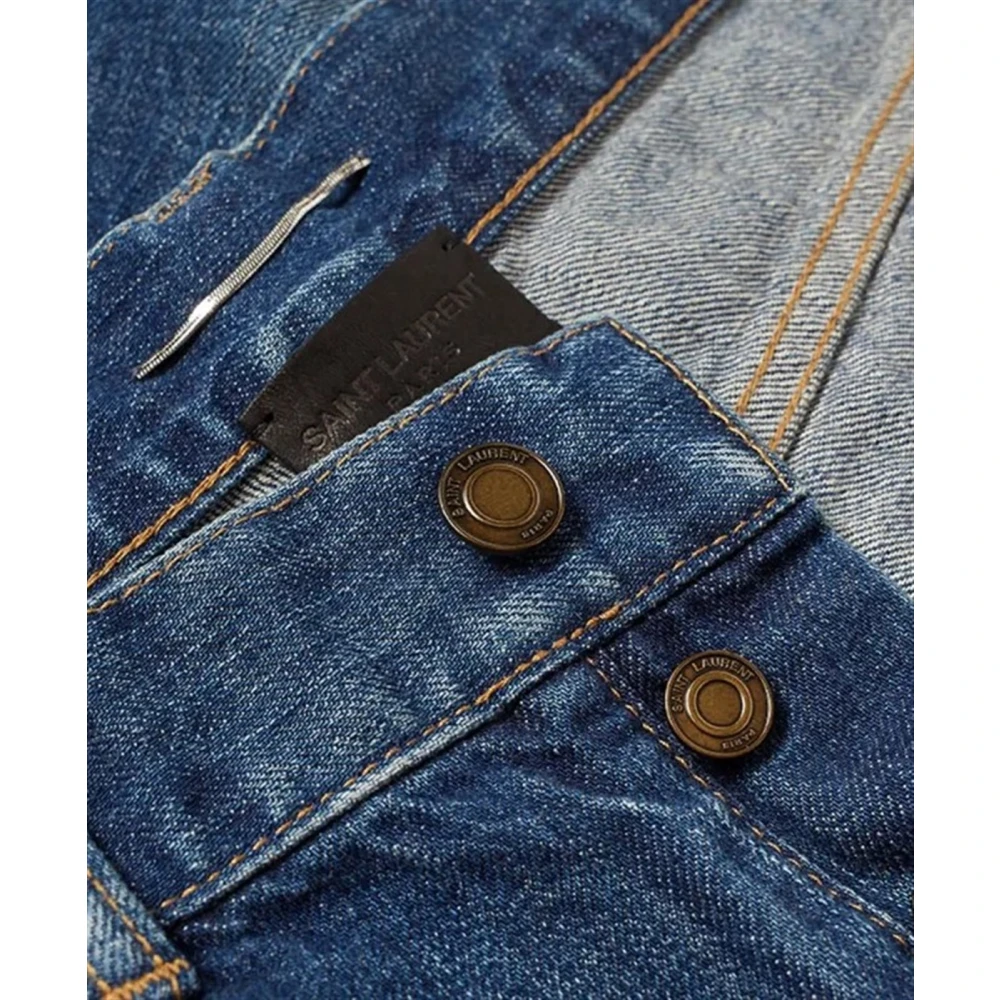 Saint Laurent Slim Fit Jeans Regular Fit Gemaakt in Japan Blue Heren