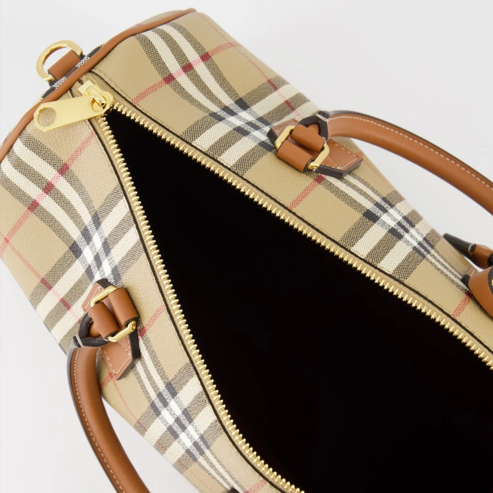 Burberry Vintage Check Bowlingtas Beige Dames