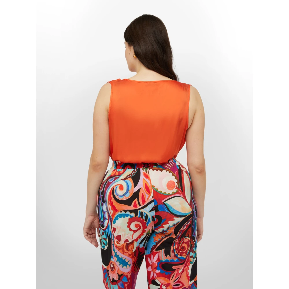 Fiorella Rubino Satin-Top Orange Dames