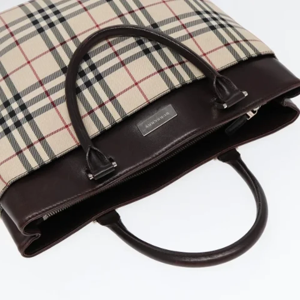Burberry Vintage Pre-owned Canvas handbags Beige Dames