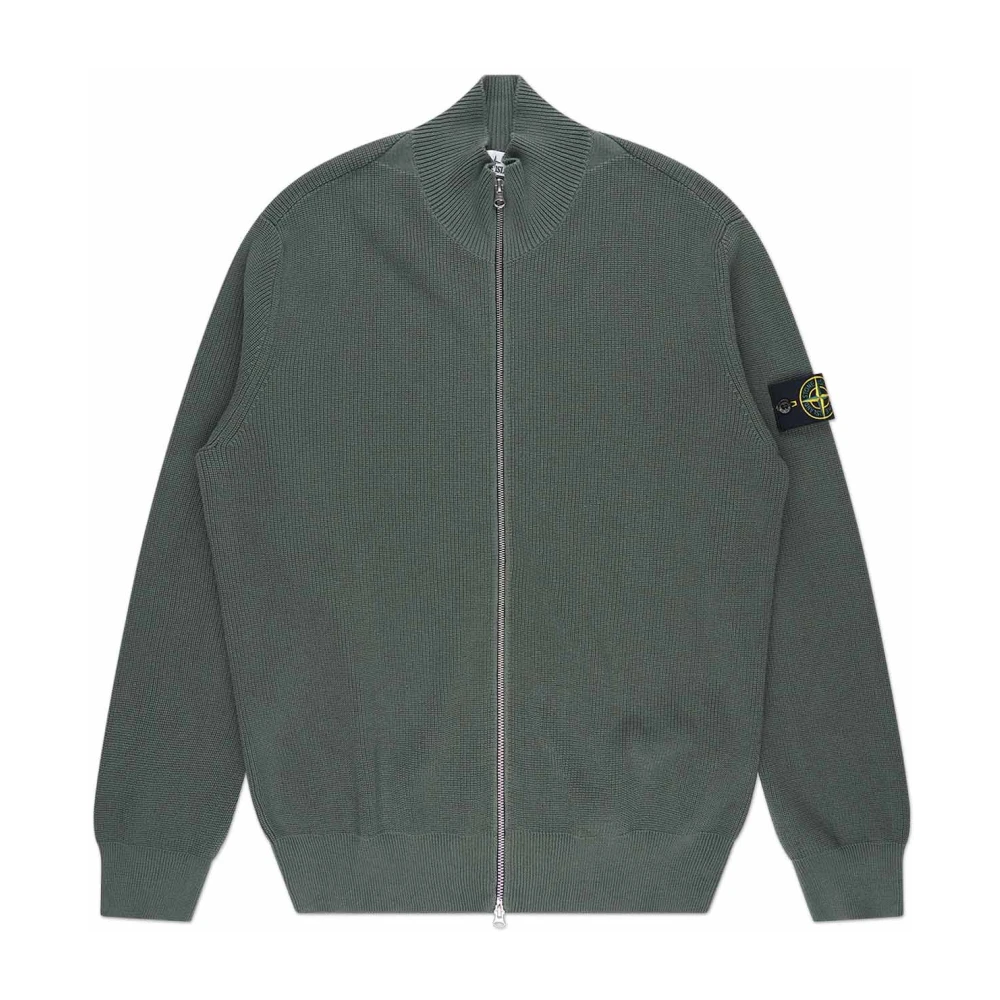 Stone Island Pullover med dragkedja från vår/sommar kollektionen Green, Herr