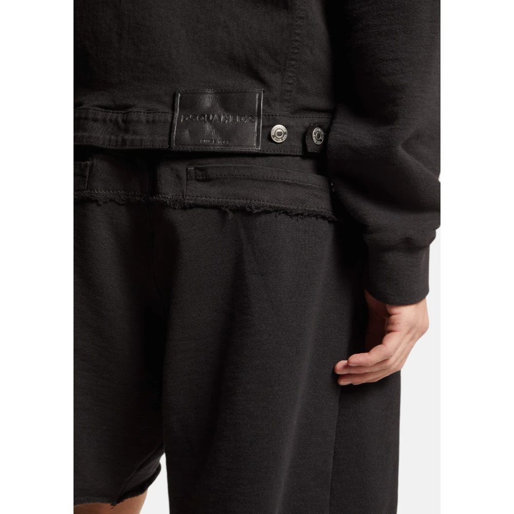 Dsquared2 Zwarte Katoenen Twill Werkjas Black Heren