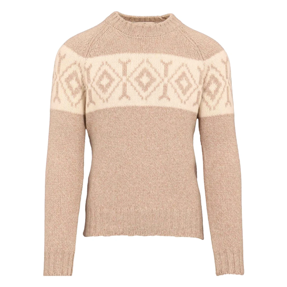 Gran Sasso Rondgebreide trui Beige Heren
