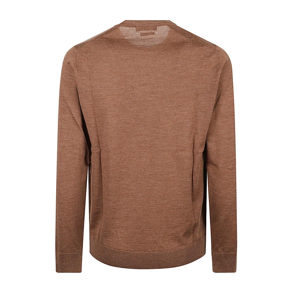 Daniele Fiesoli Merino Wol Ronde Hals Trui Brown Heren