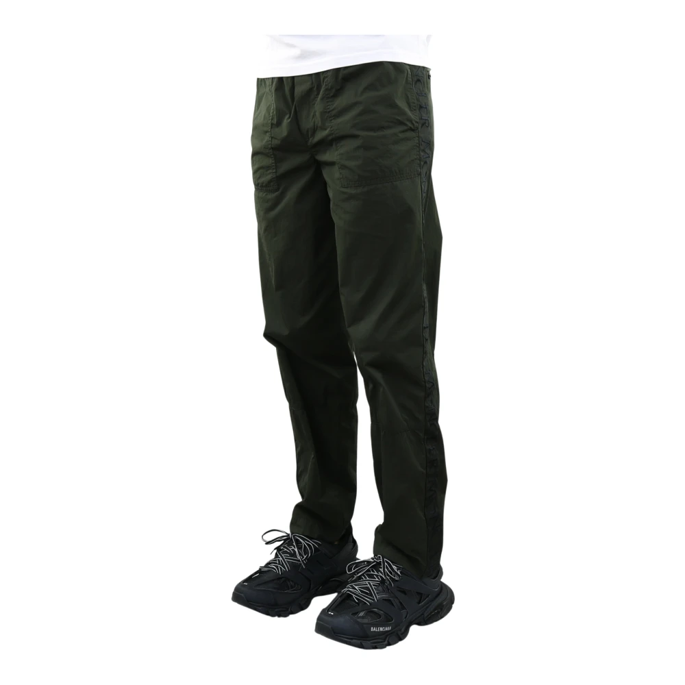 Moncler Heren nylon pantalone garmen dyed Green Heren