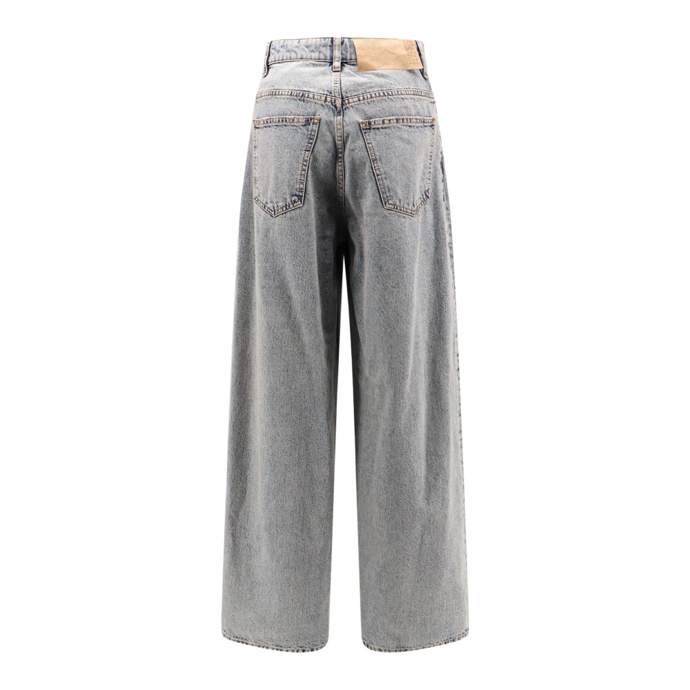 MM6 Maison Margiela Indigo Frayed Jeans Blue Dames