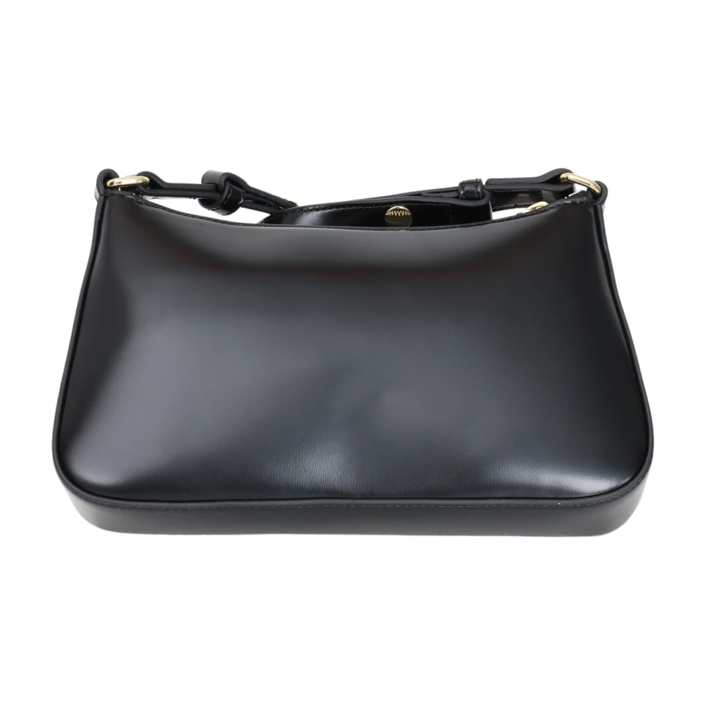 Love Moschino Zwarte schoudertas voor dames met rode hartbedel Black Dames