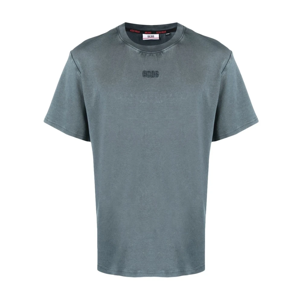 Gcds Zwart Logo Tee Casual Stijl Blue Heren