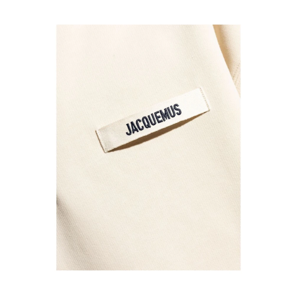 Jacquemus Beige Logo Zip Sweater Beige Heren