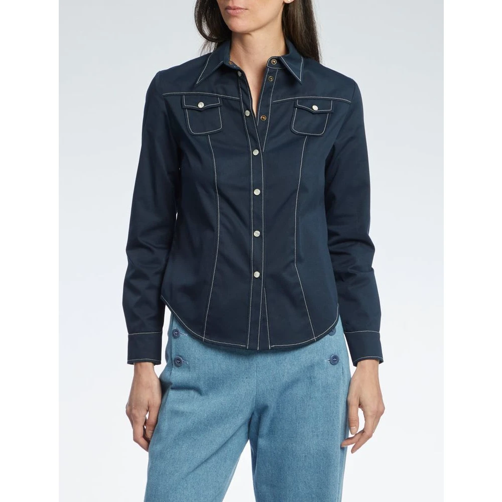 Ines De La Fressange Paris Myrna navy blue shirt Blue Dames