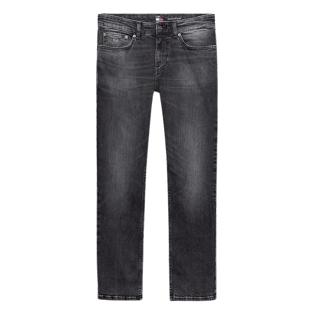 Tommy Hilfiger Grijze Slim Fit Jeans met Distressed Look Gray Heren