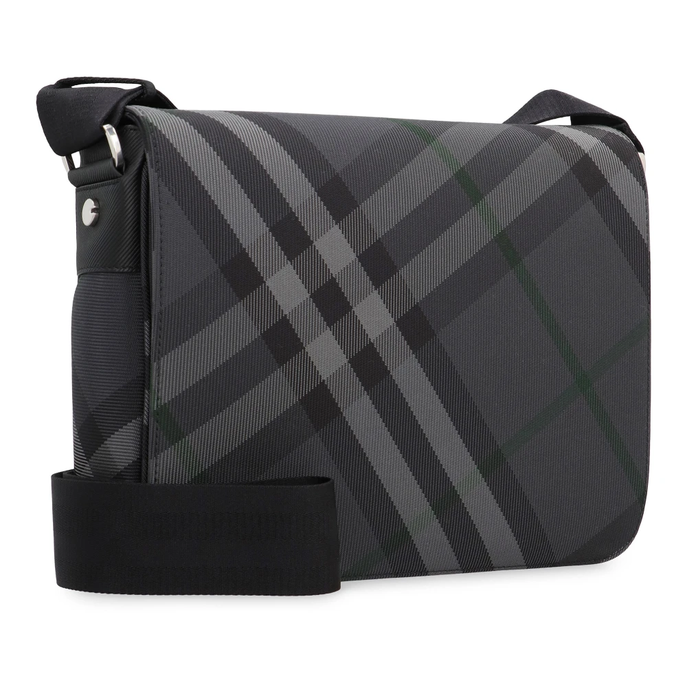 Burberry Ruitmotief Messenger Tas Gray Heren