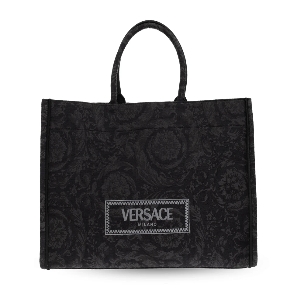 Versace Unisex Black Athena Large Shopper Bag - Shopping Bags - One Size - Bags