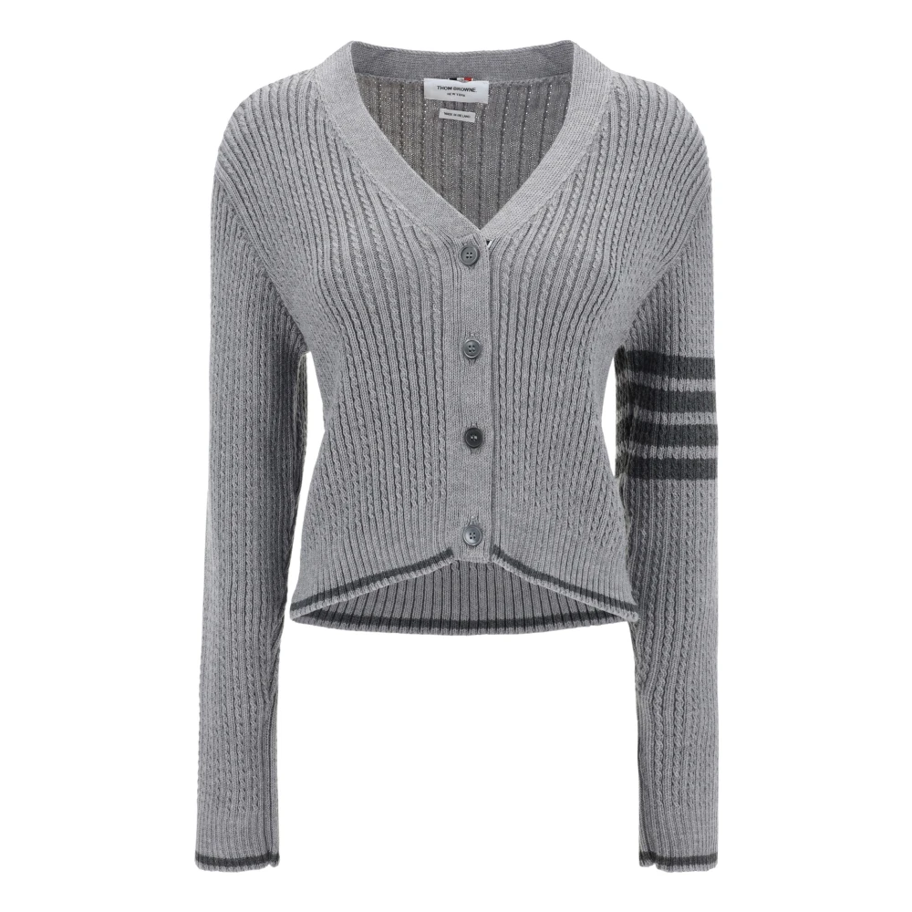 Thom Browne Stijlvolle Gebreide Cardigan Sweater Gray Dames