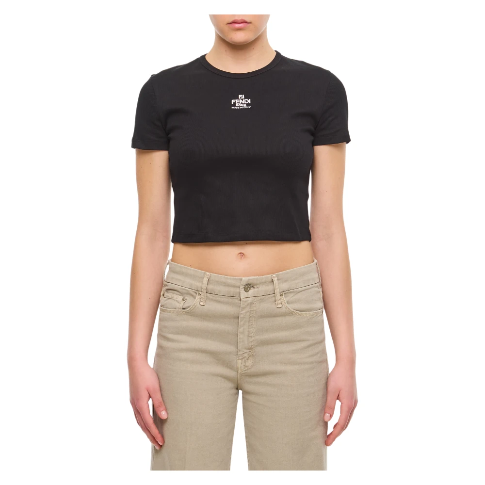 Fendi Women's Black Top - T-Shirts - L - Tops