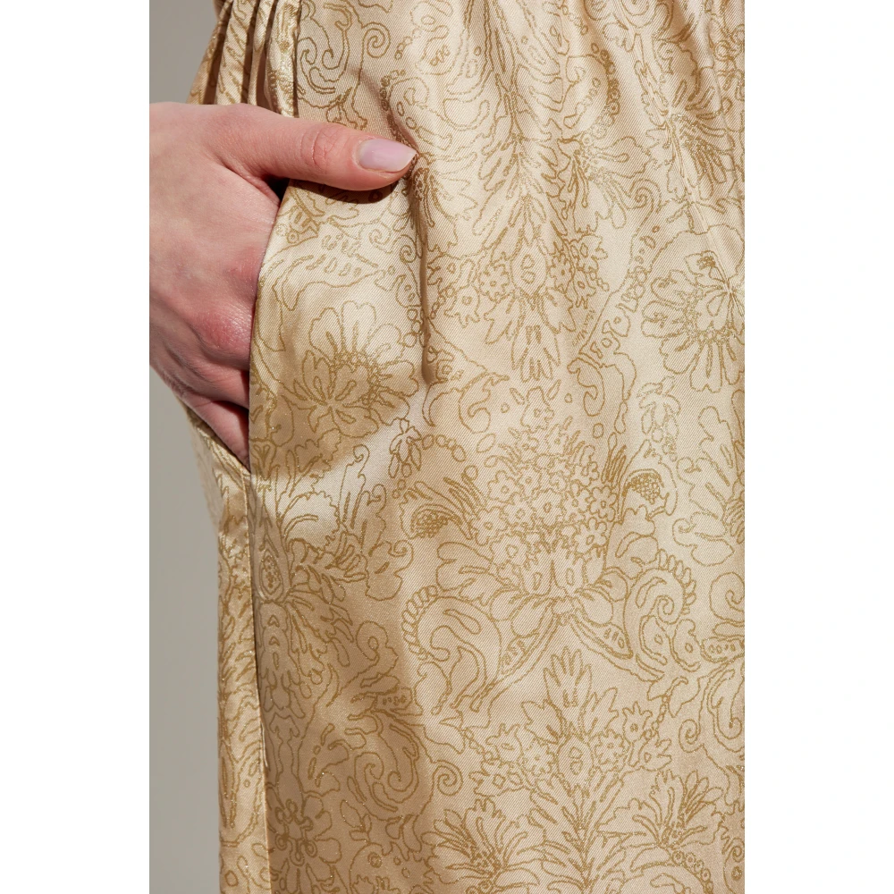 Max Mara Zijden broek Domizia Yellow Dames