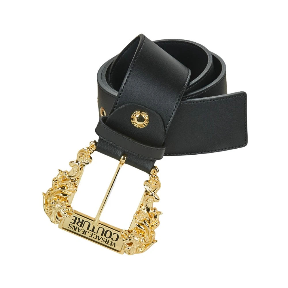 Versace Jeans Couture Leren riem met barok gesp Black Dames