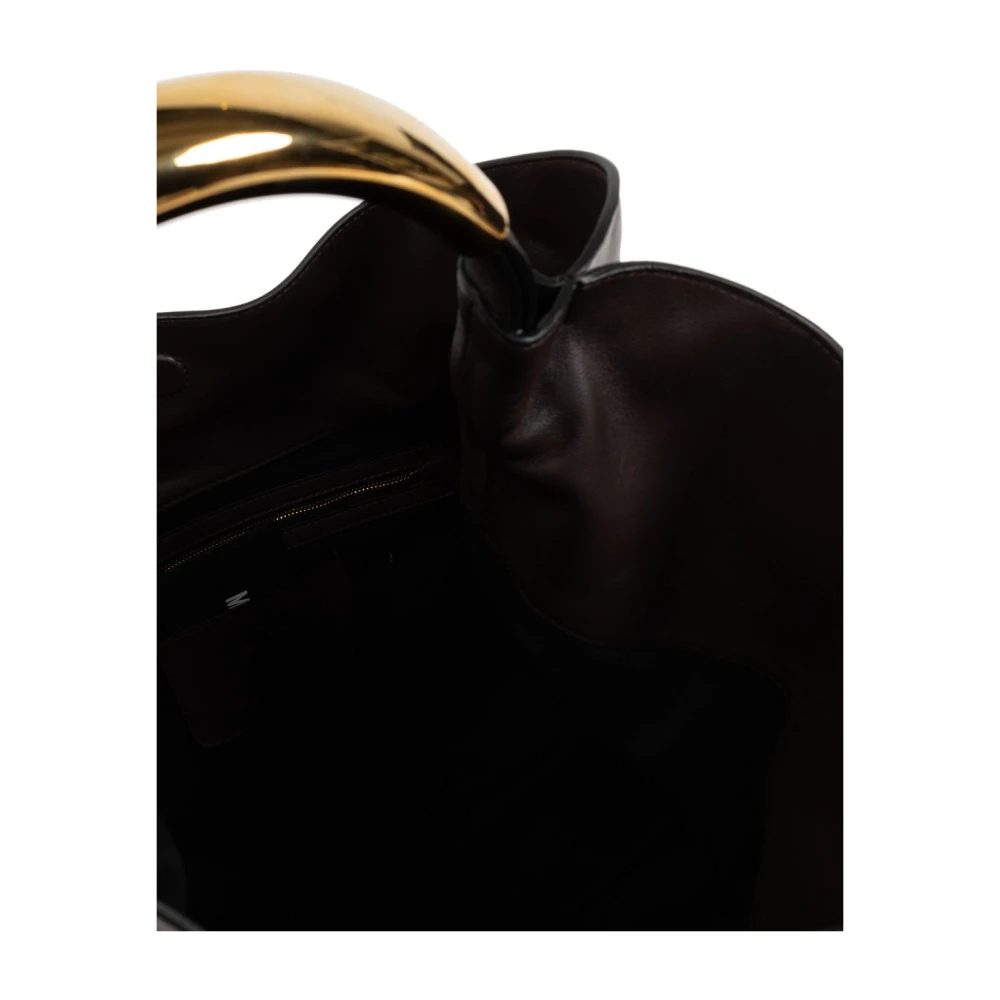 Moschino Zwarte Magnetische Top Hand Schoudertas Brown Dames