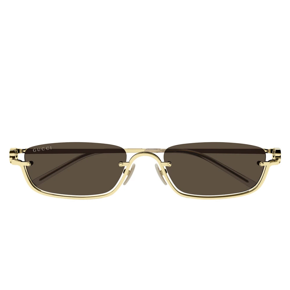 Gucci Unisex Yellow Narrow Rectangular Sunglasses - Sunglasses - 55 Mm - Accessories