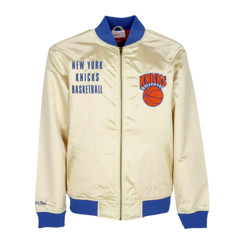 Mitchell & Ness Yellow Bomber Jackets, Male, Xl, New York Knicks Vintage Logo Bomber Jacket