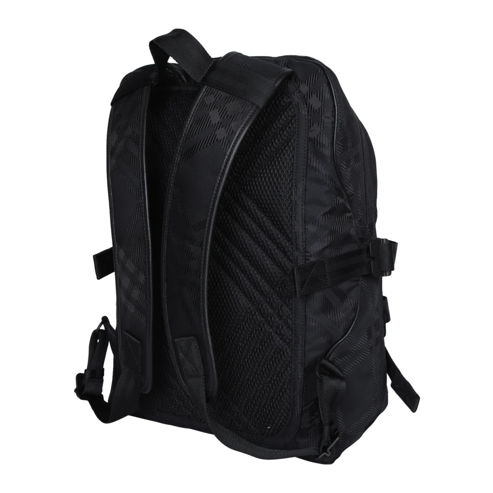 Burberry Stijlvolle Nylon Rugzak met Verstelbare Band Black Heren