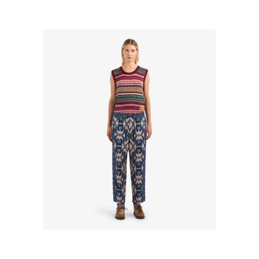 Pierre-Louis Mascia Geometrische wijde broek in blauw Multicolor Dames
