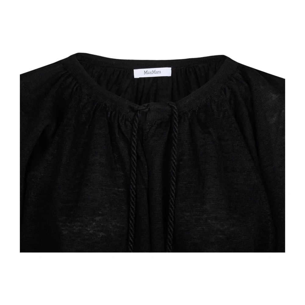 Max Mara Zwarte Linnen Garen Trui Black Dames