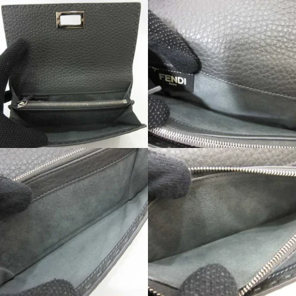 Fendi Vintage Pre-owned Leather wallets Gray Dames