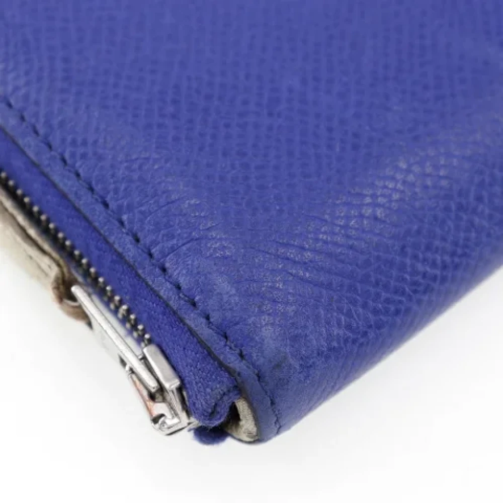 Hermès Vintage Pre-owned Leather wallets Blue Dames