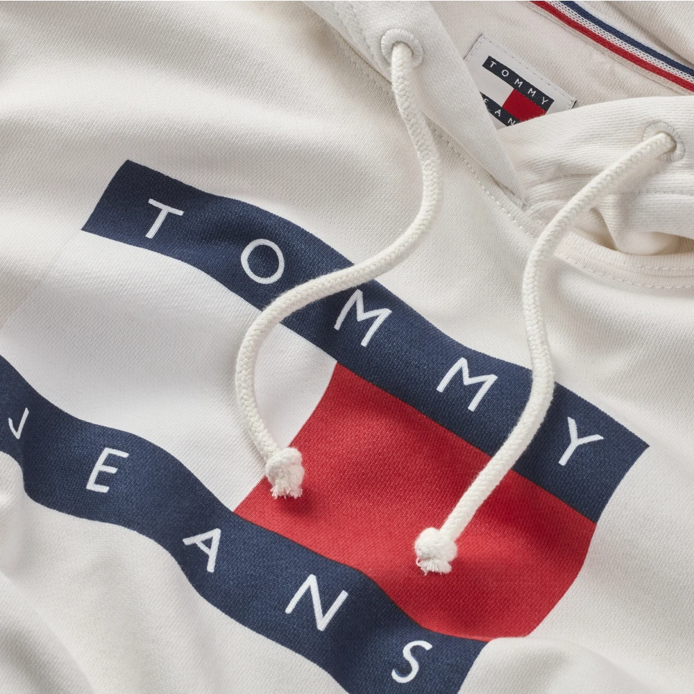Tommy Jeans Navy Blauwe Hoodie Vrouwen White Dames
