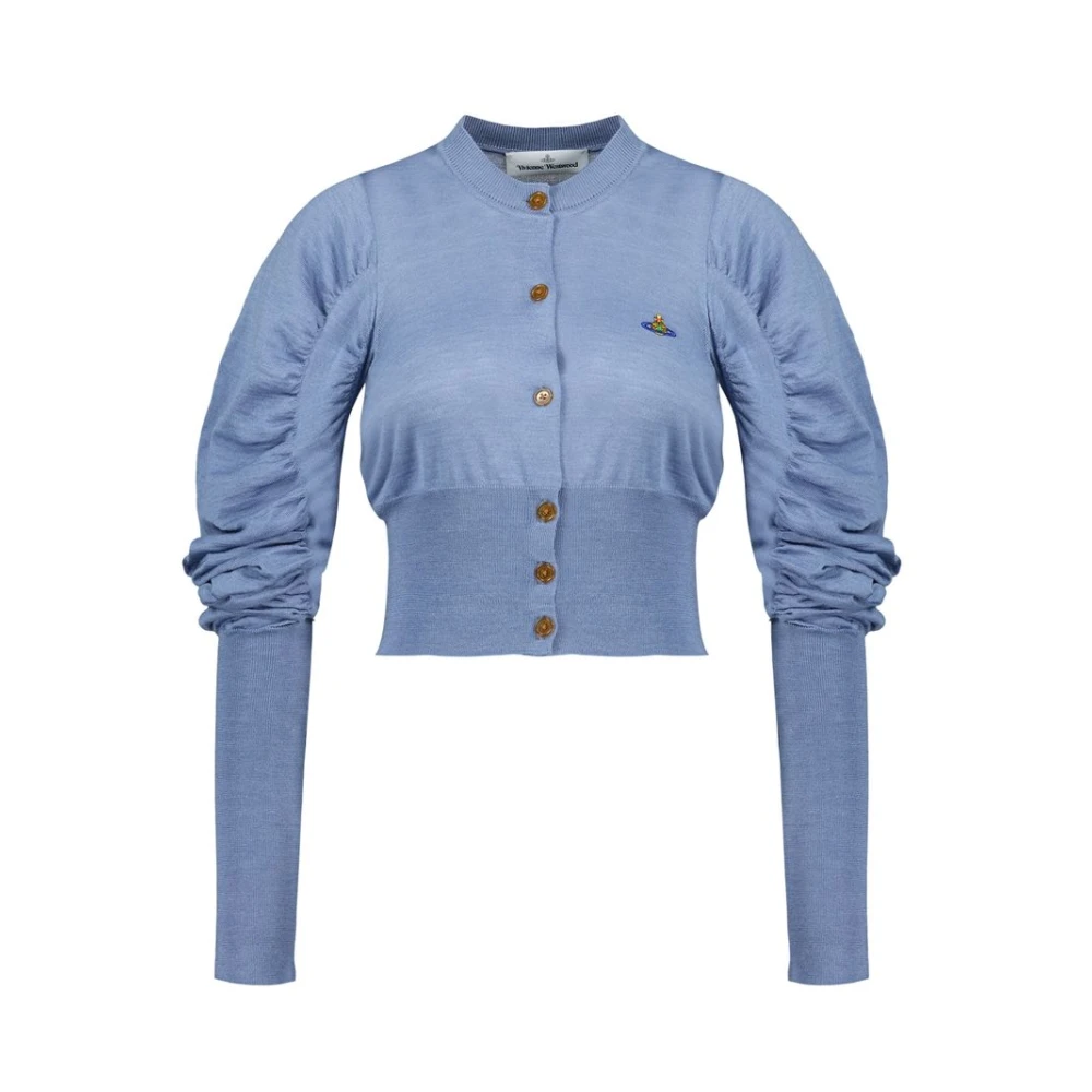 Vivienne Westwood Women's Blue Eli Cropped Cardigan - Cardigans - S - Knitwear