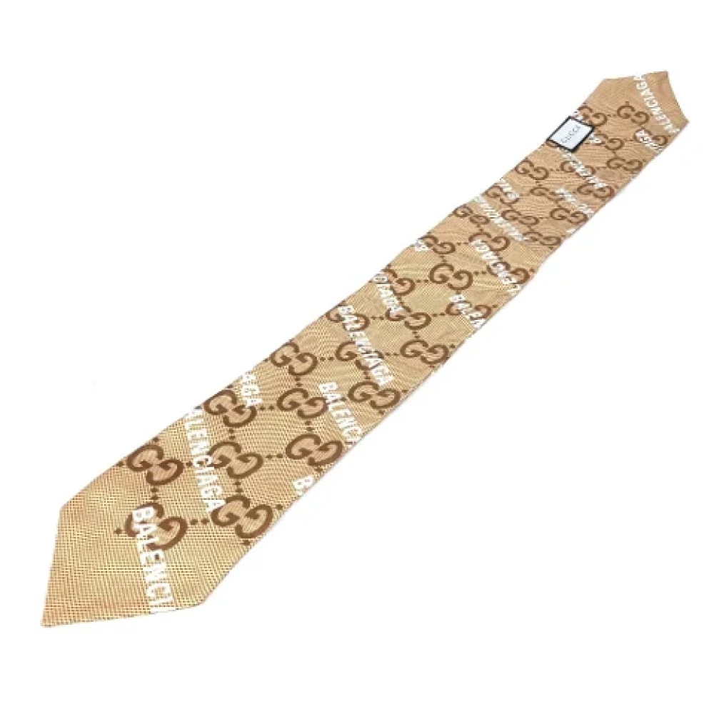 Gucci Vintage Pre-owned Fabric scarves Brown Dames